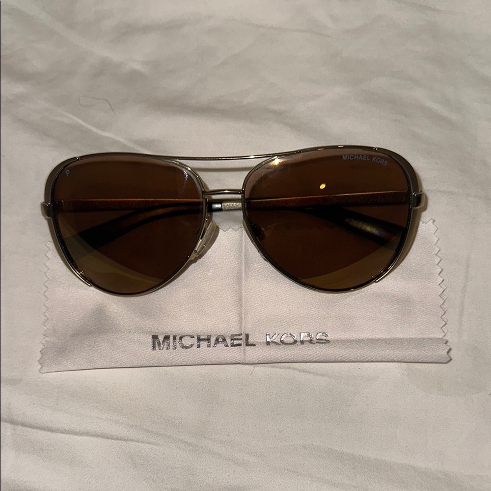 Michael Kors Brown Aviator Sunglasses